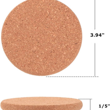 Absorbent Cork Coasters, 4 Inch Round